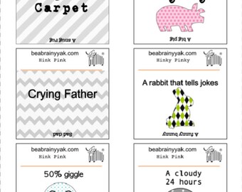 Lunch Notes by way of Brainy Yak LLC through BrainyYakLLC upon Etsy image regarding Hink Pinks Printable titled Lunch Notes as a result of Brainy Yak LLC by way of BrainyYakLLC upon Etsy